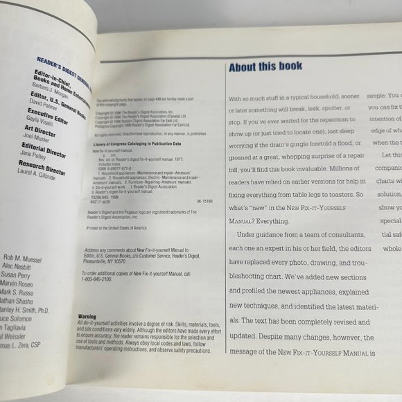 Vintage 1996 Reader’s Digest New Fix-It-Yourself Manual Hardcover Book - Picture 5 of 12